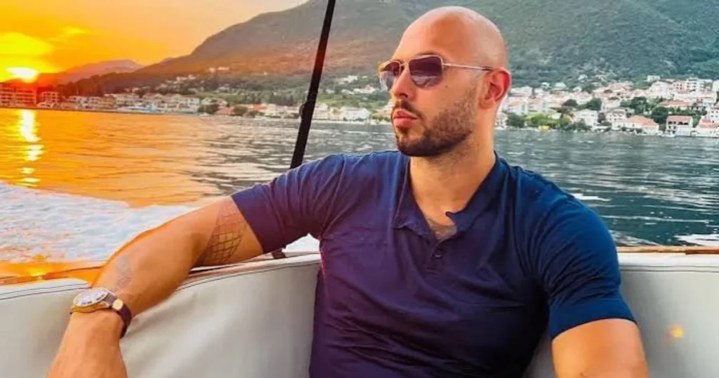 Andrew Tate Enjoying in a boat